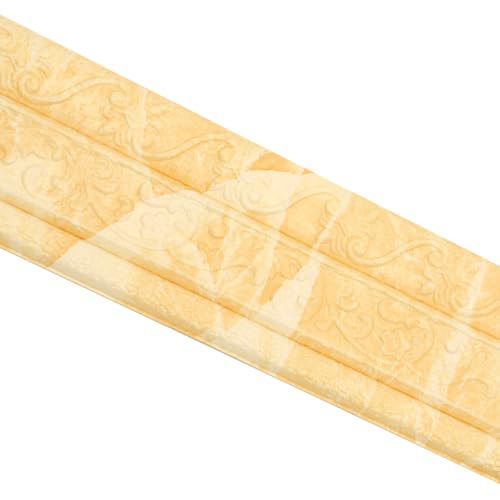 HASTHIP® Peel Stick 3D Foam Molding Trim Self Adhesive, Crown Wallpaper Border, Flexible Wall Base Moulding Trim Mirror Border Wall Lines, 2.3 M x 7.8 CM（Yellow）