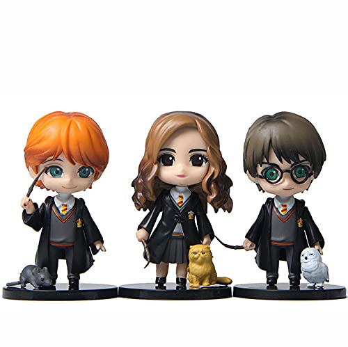 HASTHIP  Harry-Potter Character With Pet Action Figures Toy, Collectible Showpiece, Perfect For Gifting, Showpiece, Home Decor (Height - 10 Cm) - 3 Pieces Set