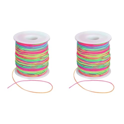 HASTHIP® Stretchy Bracelet String 1mm Rainbow Elastic for Bracelets Making 328ft Sturdy Beading DIY Thread Cord for Jewelry Necklace Crafts 2 PCS