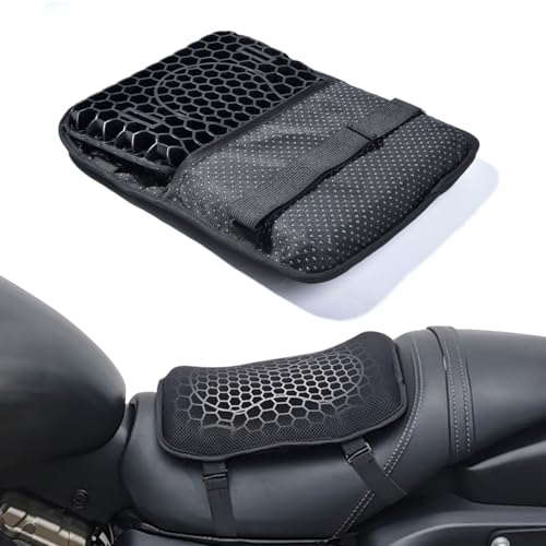 STHIRA® Motorcycle Gel Seat 3D Breathable Gel Saddle Pad Viberation Absorption Seat Pad Seat Cushion Universal Anti-slip Motorcycle Seat Cushion