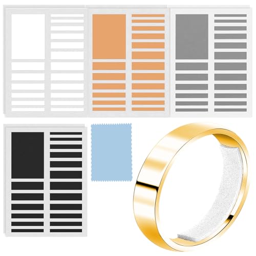 HANNEA® 8 Sheet EVA Ring Size Adjusters for Oversized Rings 4-Color EVA Foam Ring Inserts, Multi Size Customized Ring Size Adjusters Removable Adhesive Ring Size Adjusters, 152Pcs