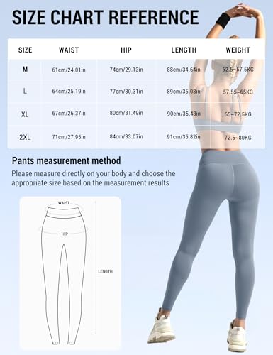 Venzina® Women's Legging Yoga Pants, Fashion Stretchy Taceless Sport Leggings, Tummy Control & Butt Lifting, 7/8 Length High-Waisted Leggings for Yoga, Workout, Running, Jogging, Navy Blue-M