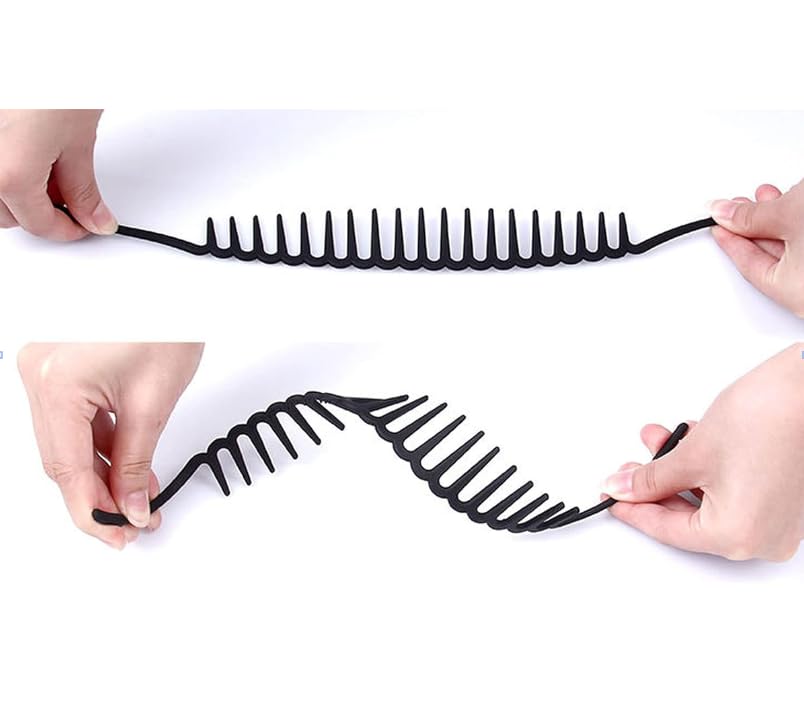 ZIBUYU hairband for women with shark tooth design and non slip resin build | 2 pieces set