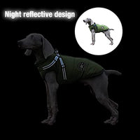 Qpets® Dog Sweaters for Medium Dogs, Dog Winter Clothes Outdoor Dog Coat Cotton Windproof Jacket for Dog, Zip Up Dog Warm Fleece Lining Dog Vest with Dual D Ring for Labrador(2XL)