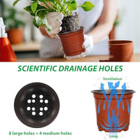 HASTHIP® 4.72 Inches Flower Pot 50pcs Plant Pot with Draining Holes Seed Nurserying Pot Plastic Flower Pot Plant Pot