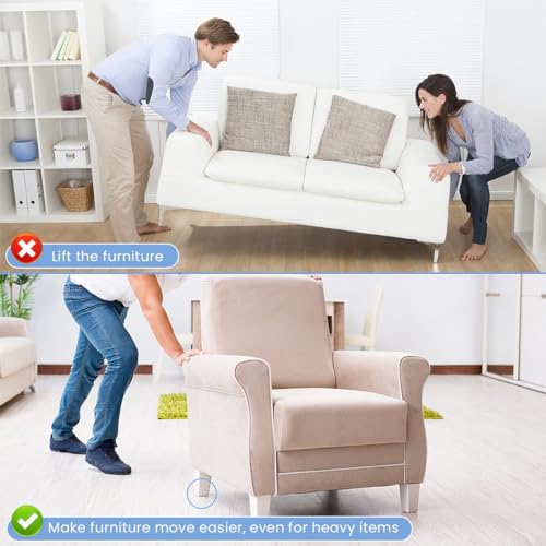 HASTHIP® 48PCS Furniture Pads 25mm Chair Leg Floor Protector Silicone Felt Leg Caps Covers for Hardwood Floors Wooden Table