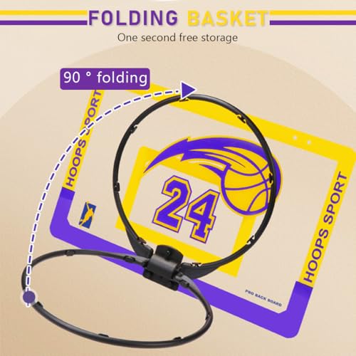 PATPAT® 15.7*10.2inch Wall Basketball Hoop & Small Basket Ball Set for Kids Wall Hanging Indoor Foldable Basketball Hoop