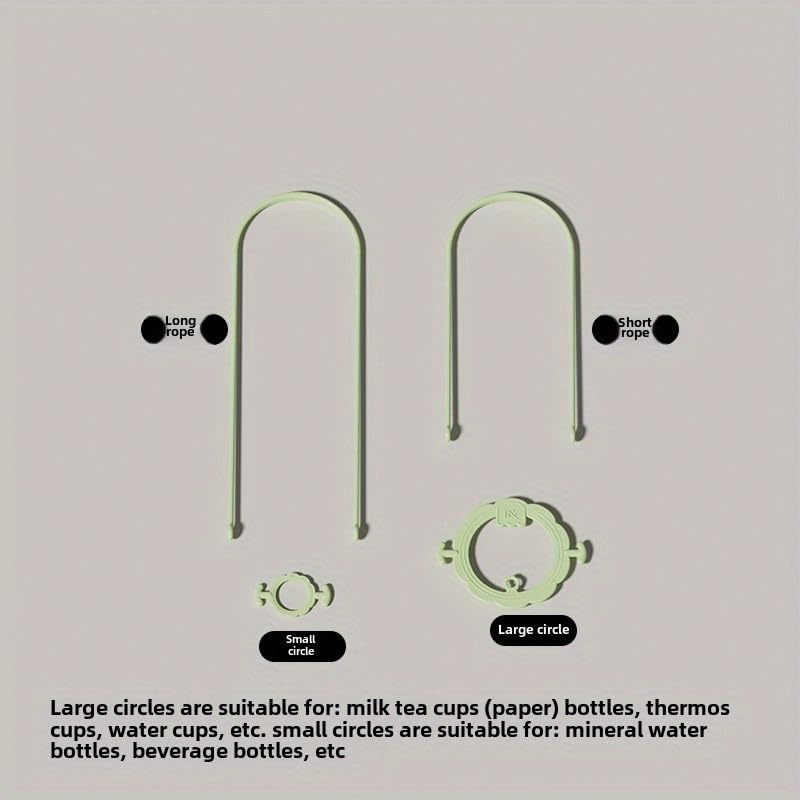 HASTHIP® Modern Minimalist Outdoor Portable Mineral Water Milk Tea Beverage Bottle Lanyard Universal Water Bottle Strap Crossbody Cord-Green