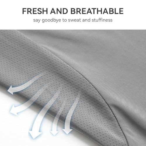 Venzina® UPF 50+ Sun Jacket for Men Long Sleeve Zip-up Sun Jacket with Zip Pocket, Removable Hat, Quick Dry Loose-fit UV Protection Clothing for Driving, Riding, Hiking, Grey, XXL