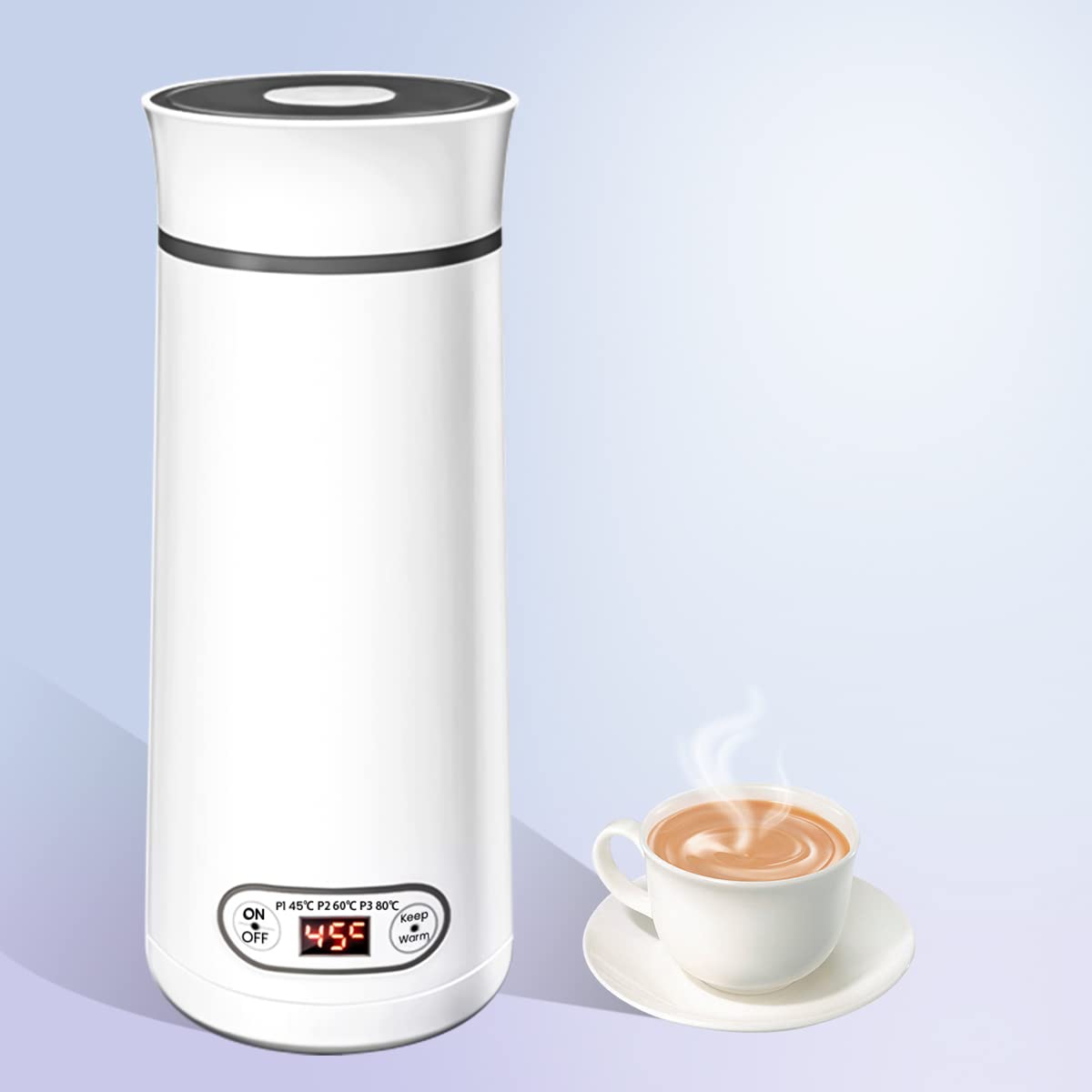 Supvox Electric Kettle for Travel with 350ml Capacity and LCD 4 Temp Presets | 300W Fast Boil