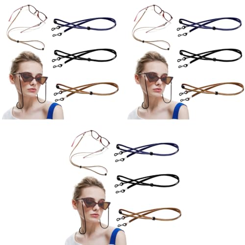 ZIBUYU® 9PCS Specs Holder Strap Spectacles for Women Spectacle Chain 27.56 Inch Suede Velvet Eyeglasses Adjustable for Kids Adults
