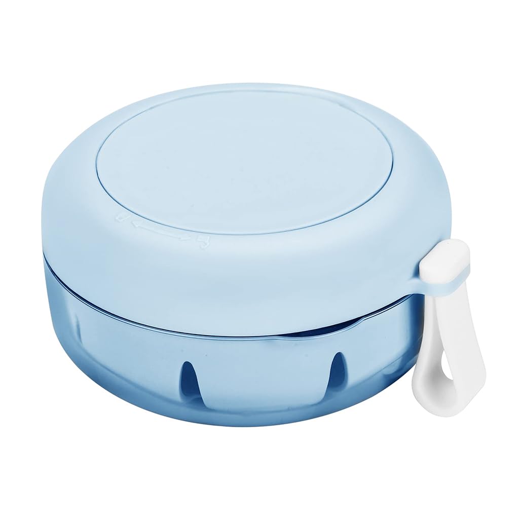 HANNEA Denture Bath Case for Retainers and Mouthguards with Leak Proof Double Layer Design | Royal Blue Travel Cleaning Box with Mirror and Brush