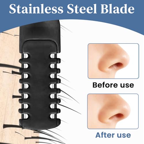 HANNEA® 12PCS Nose Hair Trimmer for Men Women 2 in 1 Pain-Free Grooming Tool With Ear Wax Remover Overgrown Stainless Steel
