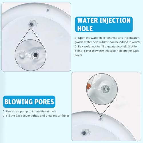 Qpets Cat Water Bed Inflatable Water Mat with Air Pump Summer Cooling Down Water Bed Anti-Scratch Thicken PVC Game Water Mat with Built in Fish Ornaments, 39.37 inches Dia