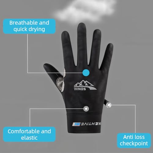 Proberos® Driving Gloves Men Women Summer Ice Silk Breathable Touch Screen Design Anti-Slip Palm Outdoor Casual Sport Full Finger Riding Golfing 3PCS
