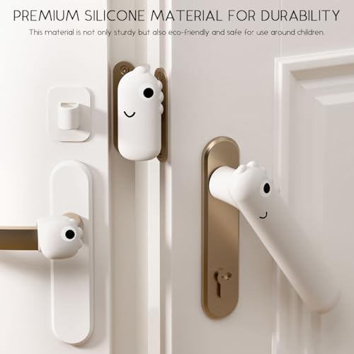 SNOWIE SOFT® Silicone Lever Handle Knob Cover Door Cushion Guard Set of 9PCS Stopper Childproof Finger Pinch Universal Guards