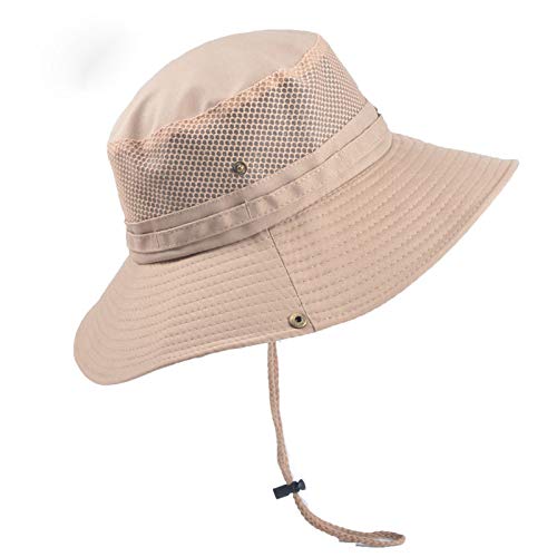 GUSTAVE® Sun Cap for Men Wide Brim Summer Caps UV Protection Fishsing Hat Foldable Bucket Hat Outdoor Cap for Trekking Hat for Men Summer Caps for Men(Beige)