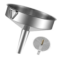 Supvox® Metal Funnel, Stainless Steel Funnel, Kitchen Funnel, Oil Funnel with Detachable Strainer for The Transfer of Edible Oils, Juices and Liquids (16cm)