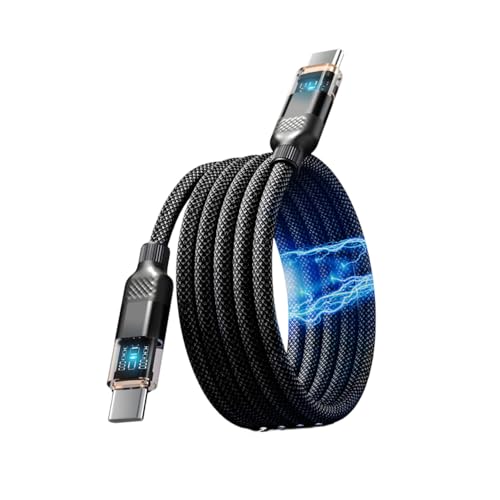 Verilux® 3.3ft USB-C to USB-C Charging Cable with Light Indicator, PD 60W Fast Charging Cable, 480Mbps Data Transfer, Mag-netic Nylon Braided Type-C Cable for MacBook, iPad Pro, Pixel, and More