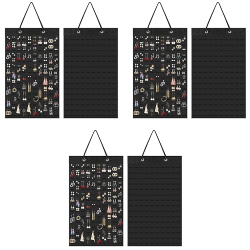 HASTHIP® Wall Hanging Earring Organizer Box, Felt Earrings Organizer Box for Women, Earring Holder Jewellery Organizer Display for Earring Necklace Bracelet Ring, Holds Up To 300 Pairs Earrings 3 PCS