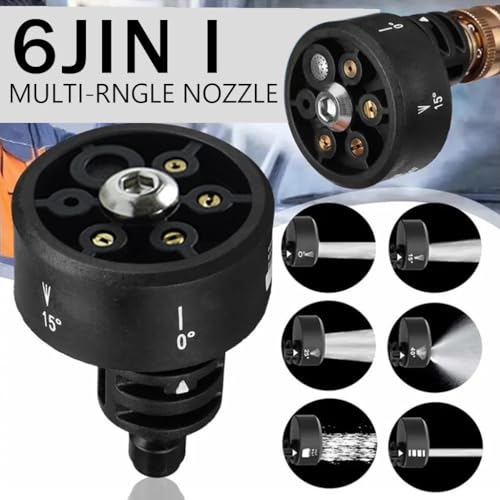 HASTHIP® Car Pressure Washer Nozzle Rotationally Adjustable 6 Modes Multifunctional ABS Material High-Pressure Universal for Cleaners 3 PCS