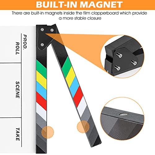 ZIBUYU® Movie Clap Board Stage Prop Acrylic Studio Camera Photography Director Film Clapperboard Size 10x12 2 PCS