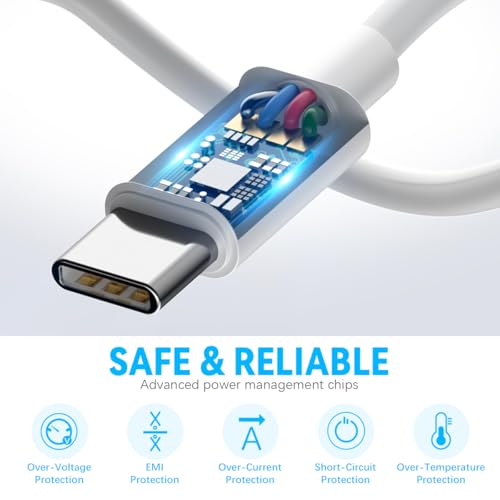 Verilux® 4 in 2 Multi Type C Cable Fast Charging 3.9FT 1.2M Watch Charger for Galaxy iWatch USB C to Micro USB Lightning Type iPhone 16 15 14 S25 S24 S23 2PCS