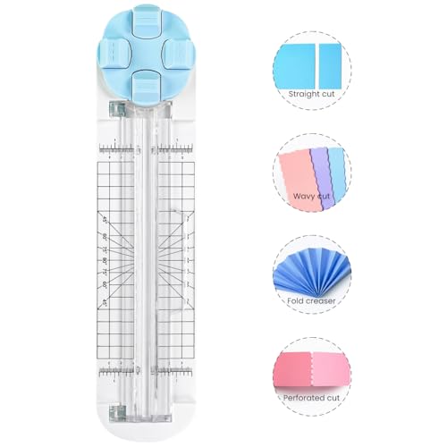 OFIFO® 4-in-1 Crafting Paper Edge Cutter, Straight, Wave, Ant Line & Folding Crease Trimmer for Scrapbooking, Card Making & DIY Projects