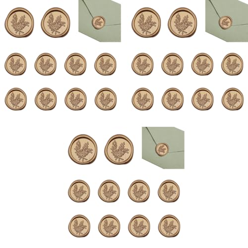 HASTHIP® 30PCS Golden Wax Seal Stickers Wedding Invitation Envelope Self-Adhesive Embossing Seals for Christmas Gift Wrapping Party Envelopes
