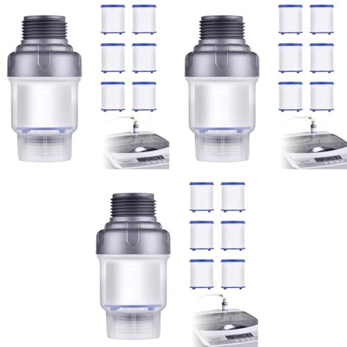 HASTHIP® Washing Machine Inline Water Filters Water Filter for Hard Water Chlorine Limescale Removal Softener Spare Parts for Taps 3PCS