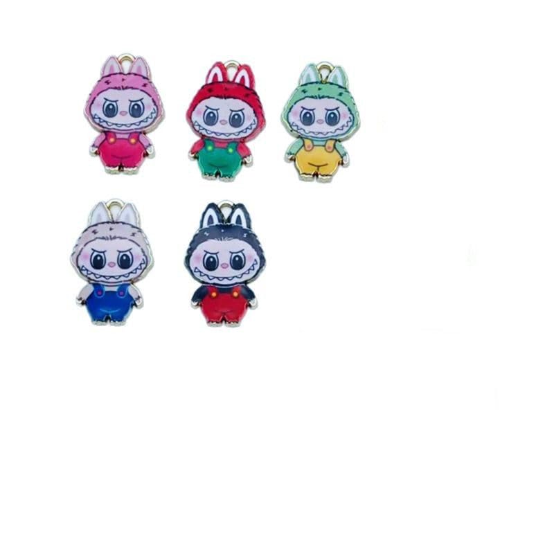 SANNIDHI® 25Pcs Trendy Cartoon Bracelet Charms with Eyelets, 0.98'' Mini Colorful Cartoon Alloy Jewelry Ornaments for Necklace, Bracelet, Bag Charm