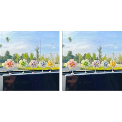 STHIRA® 10PCS Car Decors Swing 5-Color Charm Adhesive Mini Swinging Flower Cute Dashboard Dancing Flowers Upholstery Accessories with Double Side Adhesive Sticker