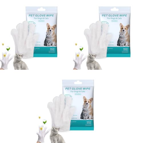 Qpets® Pet Wipes Gloves 18PCS Cleaning Disposable Dry Tool Cats Dogs Grooming Skin Friendly for Wipe Claws Ear Feet Butt