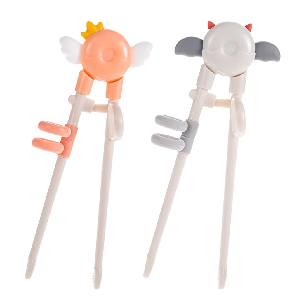 SNOWIE SOFT Kids Training Chopsticks Set for Ages 3–7 with Hinged Loops and Anti‑Slip Tips | BPA‑Free ABS Utensils