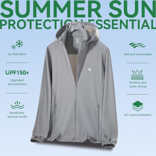 Venzina® Sunscreen Jacket ICE Pro – UPF 150+ Cooling Athletic Jacket for Men | Cool Rush Pro Tech, Breathable, Sweat-Wicking, Anti-Microbial, Lightweight Sun Hoodie for Outdoor Sports