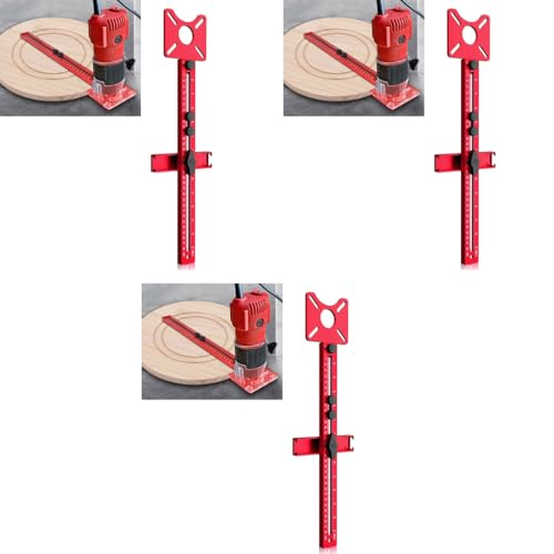 Serplex® 4 in 1 Router Milling Groove Bracket Aluminum Alloy Circle Cutting Jig Multifunctional Cabinet Hardware Guide Adjustable Tool for Woodworking 3 PCS