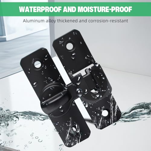 HASTHIP® Door Latch Lock 90° 180° Aluminum Alloy No Drill for Gate Closet Cabinet with Screw Packs Installation Accessories Black 3 PCS