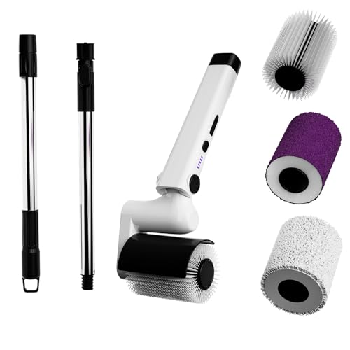 Supvox® Electric Cleaning bursh Electric Roller Scrub Brush with 4 Roller Attachment 2 in 1 Long Handle Scrub Brush with Super Cleaning Ability