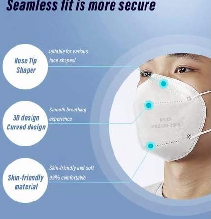 MAYCREATE  KN95 Anti Pollution Mask - Re-usable, Non-woven with Melt Blown Layer - Pack of 10