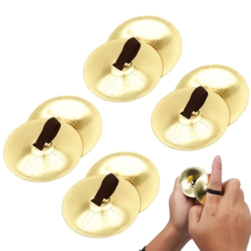 Proberos® 4 Pairs Copper Finger Cymbals 5.3cm Diameter Bright Rhythmic Sound & Durable Sagats Traditional Belly Dance Instruments for Beginners & Professionals Stage, Training & Cultural Shows