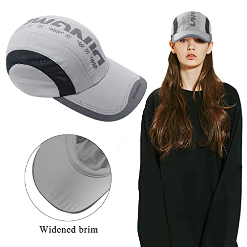 GUSTAVE® Baseball Caps for Men Women Sports Cap Breathable Cotton Cap for Men Women Summer Cap Outdoor Fishing Outside Hiking Adjustable Buckle Closure - Grey 2 PCS
