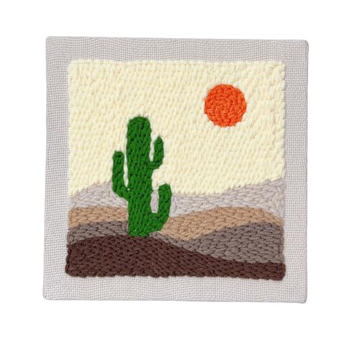 PATPAT® DIY Punch Needle Art Kit Beginners DIY Starry Night Punch Needle Art with Embroidery Needles,Tutorial,20x20cm Embroidery Hoop