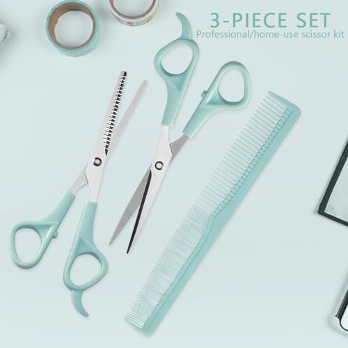 MAYCREATE® Kids Hair Cutting Scissors Kit Thinning Shears and Comb Set Stainless Steel Scissors Hair Dressing Scissors Barber Kit Straight Shears Teeth Scissors Thinning Shears Tools