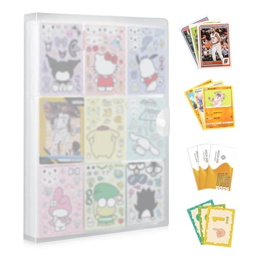 PATPAT® 540 Pockets 2.6x3.58 inches Per Cell Card Holder, Trading Cards Organizer Holder Double Sided Transparent Card Collection Book with Snap Button Closure Game Trading Card Holder