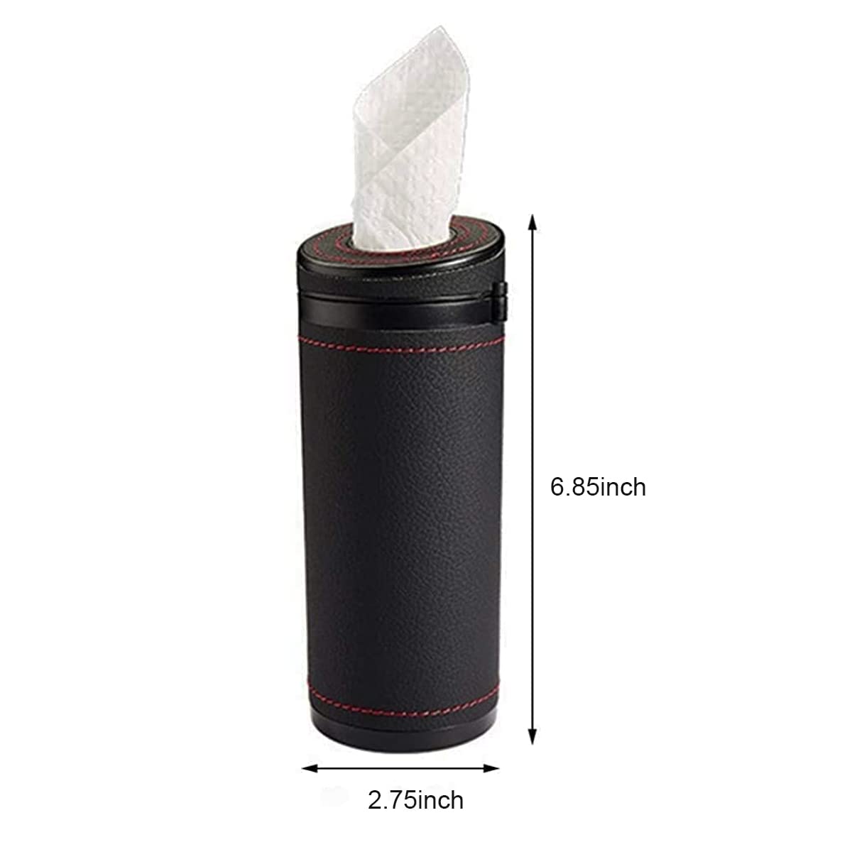 HASTHIP Car Tissue Paper Holder for Cup Holder | 2.75 in PU Leather Cylinder Box 2PCS