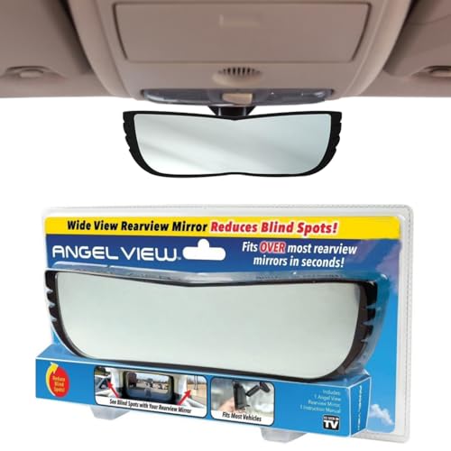 STHIRA® Rear View Mirror for Car Interior Unviersal 11 inches Large Panoramic Convex Rearview Mirror, Interior Clip-on Wide Angle Rear View Mirror Cars, SUVs, Trucks