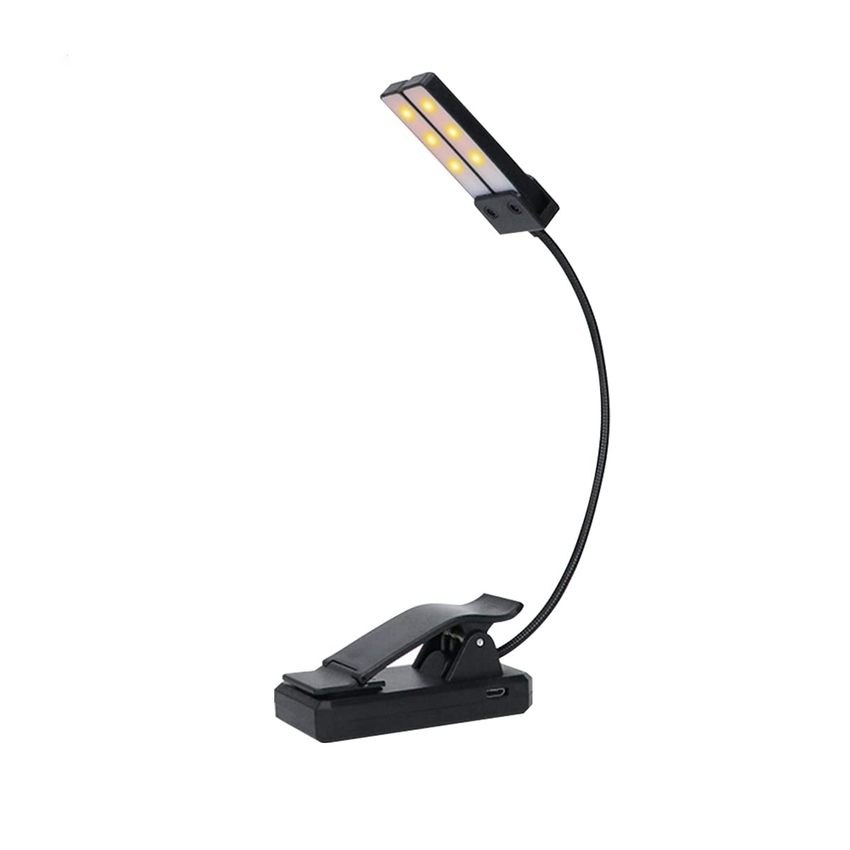 ELEPHANTBOAT Reading Lamp for Study with 18 LED Dual Lights and 360° Flexible Gooseneck | Rechargeable 1200mAh Clip-On Light for Bedside or Desk