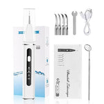 HANNEA® Teeth Whitening Kit Electric Tartar Remover with LED, Teeth Stain Remover with 3 Working Modes, Teeth Cleaning Kits With 4 Stainless Steel Bits, Oral Mirror, White
