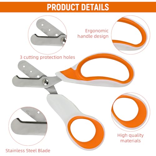 Qpets® Cat Nail Clipper with 3 Cutting Guard Holes 1.5mm 2mm 3mm Safety for Cats Stainless Steel Pet Grooming 2PCS