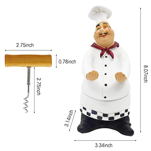 HASTHIP® French Chef Figurines with Wine Opener Ornament, French Decorative Chef Figurine for Dining Table, Centre Table, Kitchen Rack, Home Decor